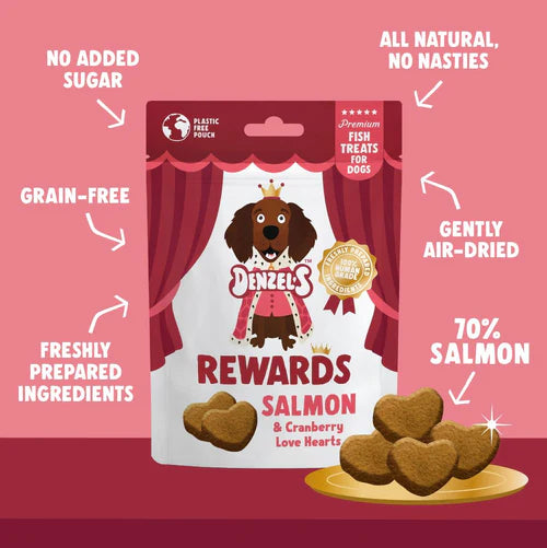 Denzel's Salmon & Cranberry Love hearts