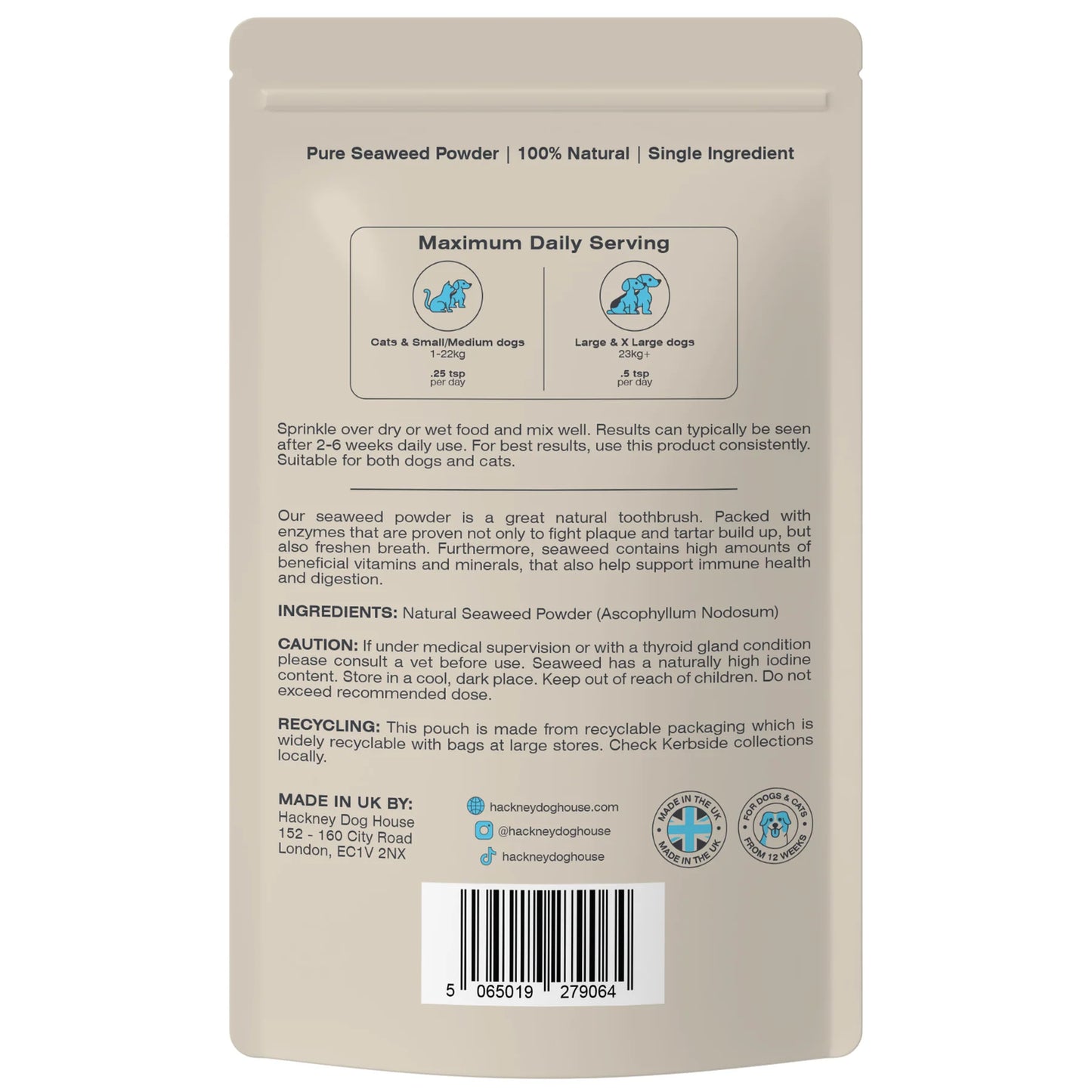Hackney Dog House Plaque Seaweed Powder